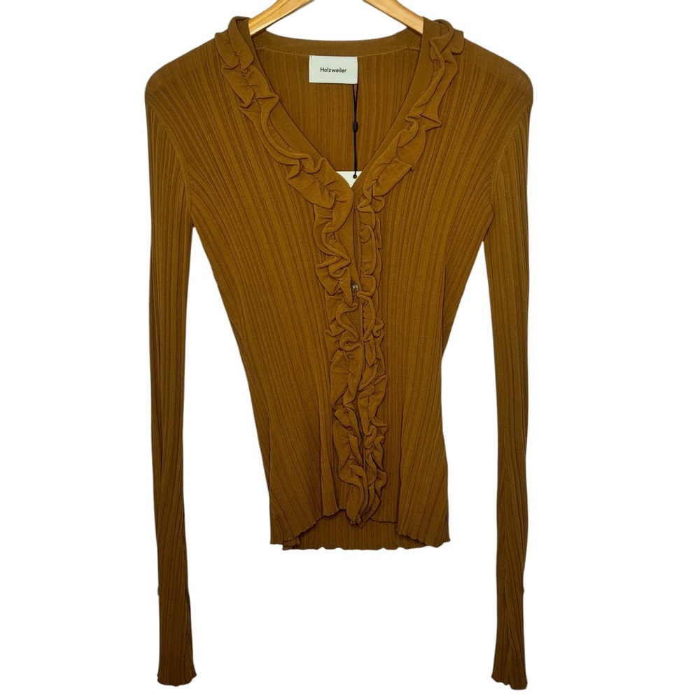 NWT Holzweiler Tan Knit Cardigan Size XS